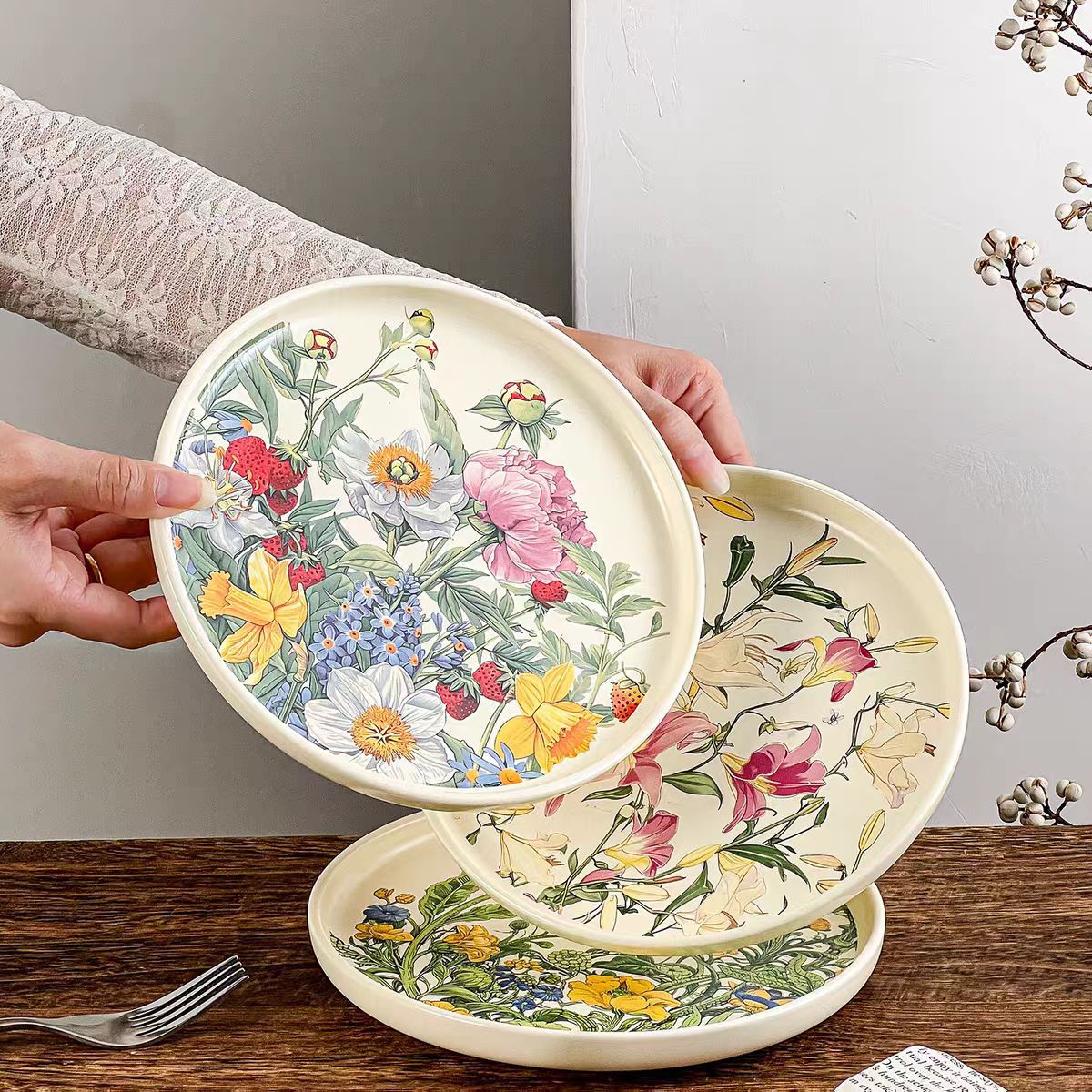 طبق سيراميك زهري رومانسي إبداع - مراجعة Vintage Collectible Dishes وسعره