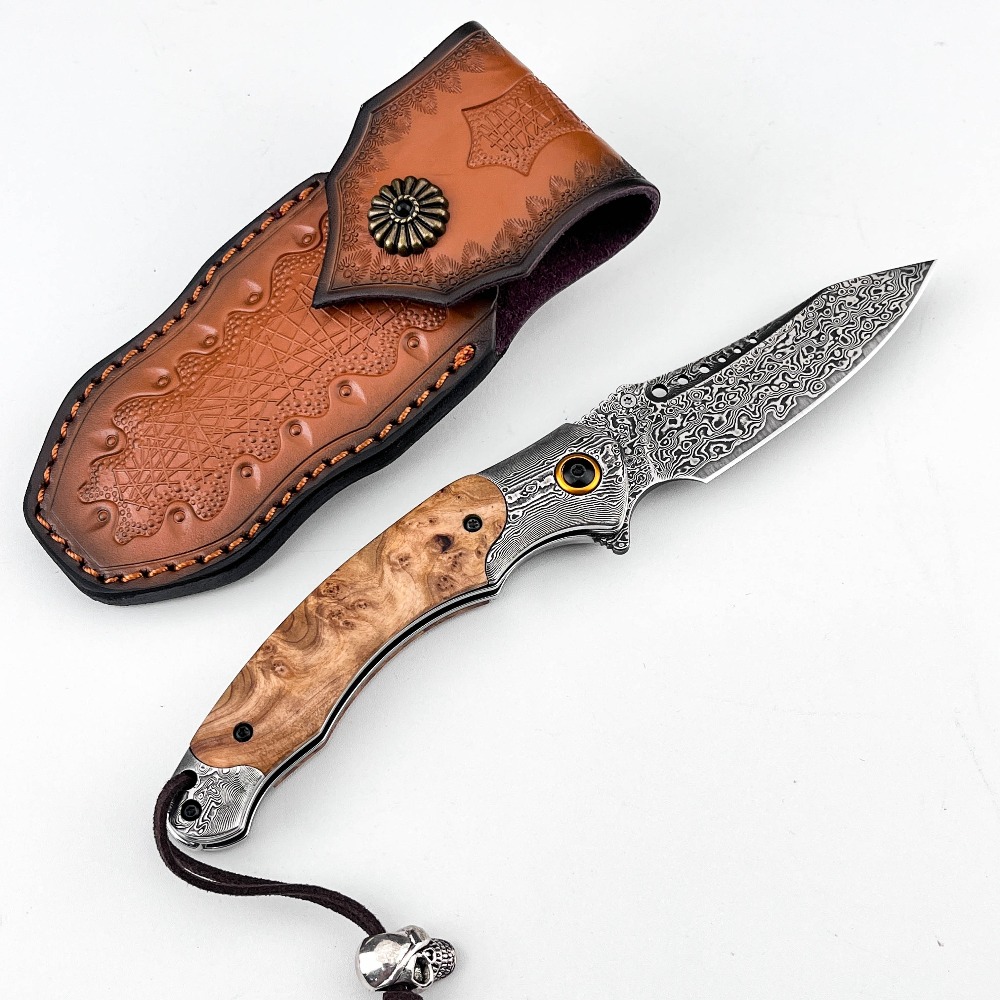 سكين جيب قابل للطي بنمط دمشقي  - مراجعة Vintage Collectible Knife وسعره